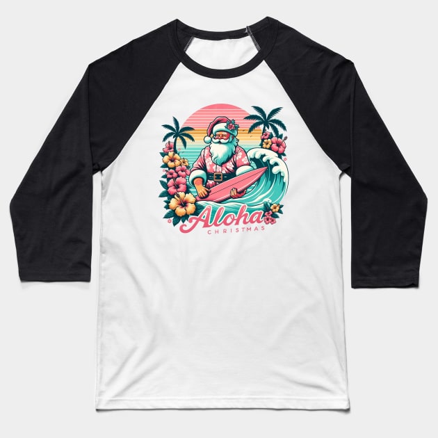 Hawaiian Santa Baseball T-Shirt by Chromatic Fusion Studio
